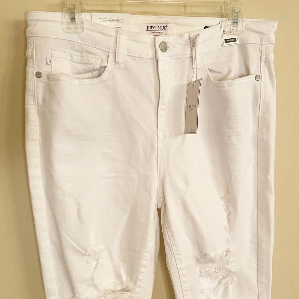 Judy Blue Mid-Rise Skinny Destroyed Jeans 82280 - Picture 8 of 10